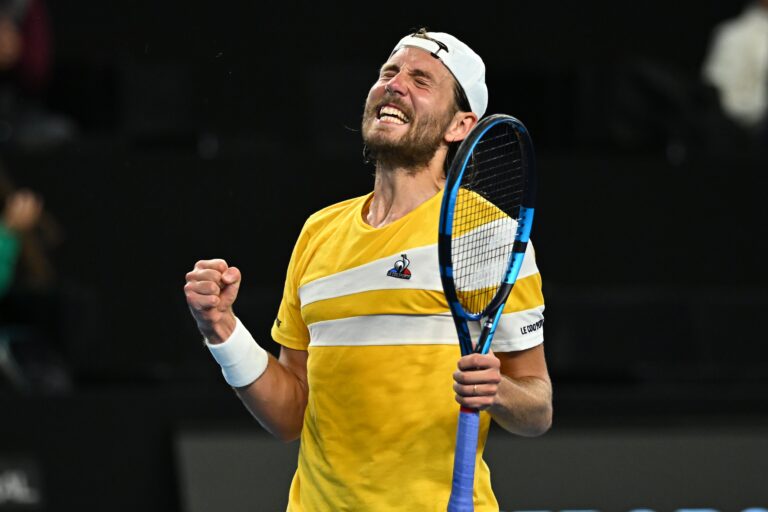 Lucas Pouille au bout de l’effort